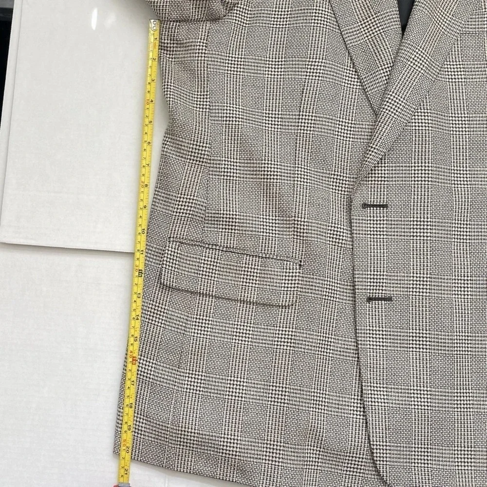 Petrocelli‎ Brown/Beige TWEED Mens HOUNDSTOOTH silk wool sport coat - XXL, 48
